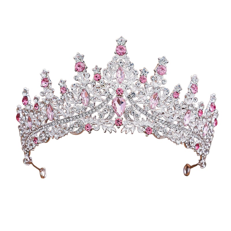 Женска корона от сплав със стъклени кристали, електроплатирана диадема за сватба