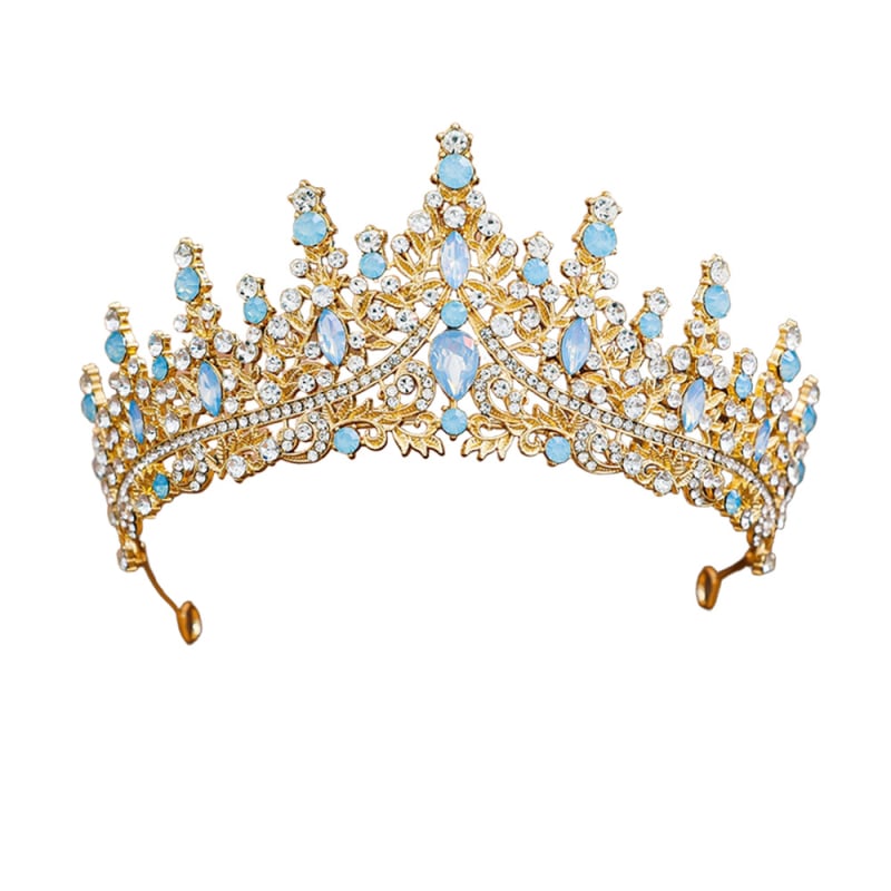 Женска корона от сплав със стъклени кристали, електроплатирана диадема за сватба