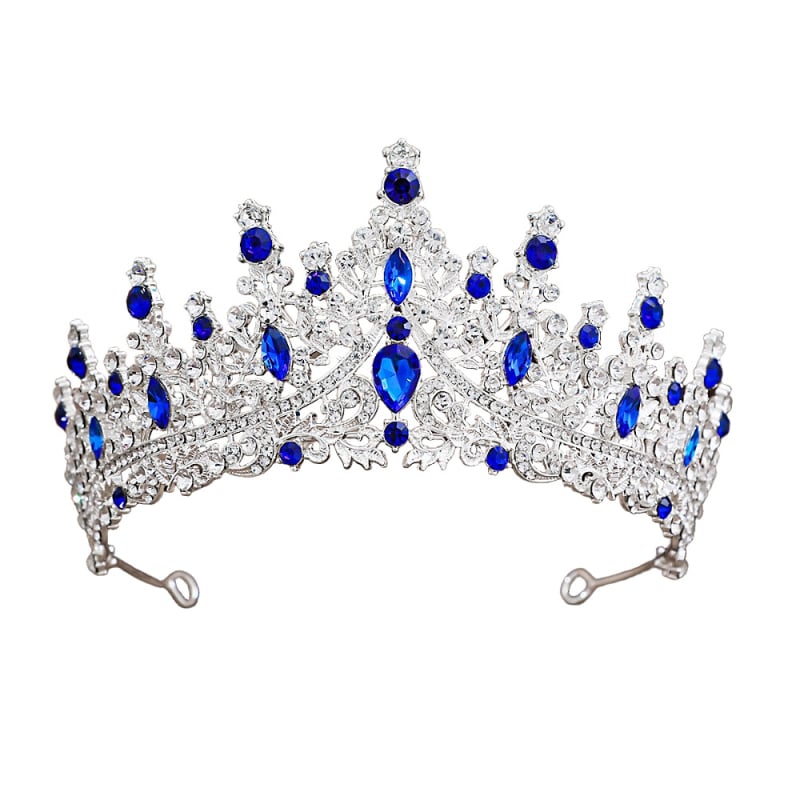 Женска корона от сплав със стъклени кристали, електроплатирана диадема за сватба