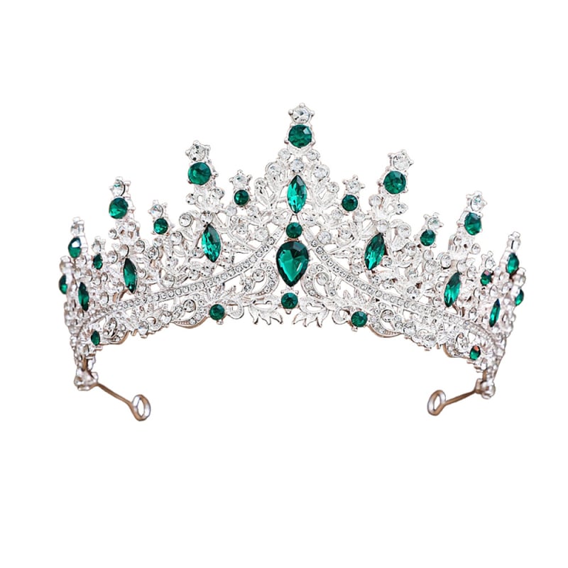 Женска корона от сплав със стъклени кристали, електроплатирана диадема за сватба