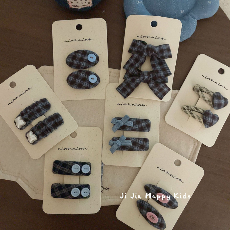 BB клип за коса - Флорална плетена тъкан - Ръчна изработка - Корейски стил за деца - Есен 2025