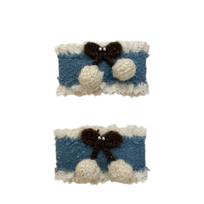 BB клип за коса - Флорална плетена тъкан - Ръчна изработка - Корейски стил за деца - Есен 2025