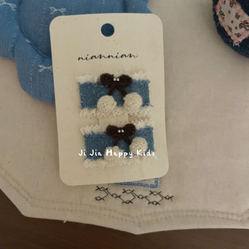 BB клип за коса - Флорална плетена тъкан - Ръчна изработка - Корейски стил за деца - Есен 2025