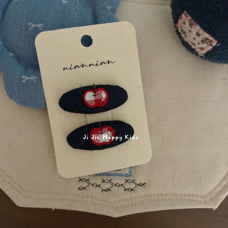 BB клип за коса - Флорална плетена тъкан - Ръчна изработка - Корейски стил за деца - Есен 2025