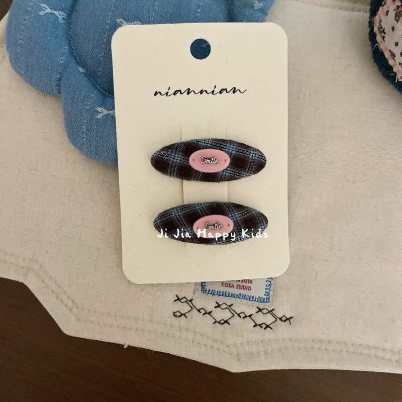 BB клип за коса - Флорална плетена тъкан - Ръчна изработка - Корейски стил за деца - Есен 2025