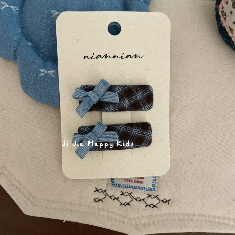 BB клип за коса - Флорална плетена тъкан - Ръчна изработка - Корейски стил за деца - Есен 2025