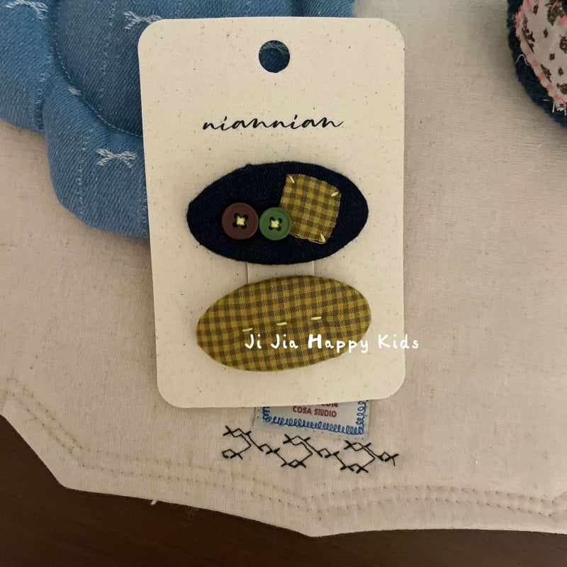 BB клип за коса - Флорална плетена тъкан - Ръчна изработка - Корейски стил за деца - Есен 2025