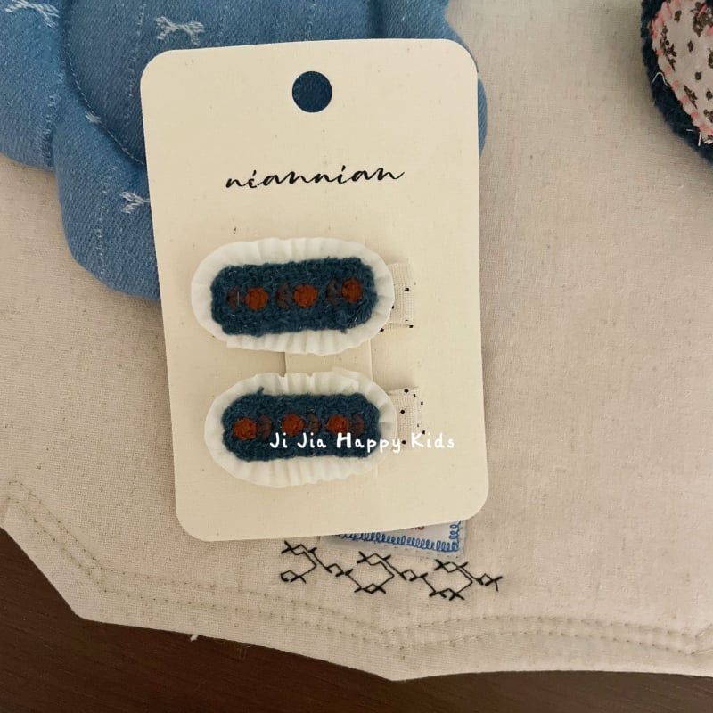 BB клип за коса - Флорална плетена тъкан - Ръчна изработка - Корейски стил за деца - Есен 2025