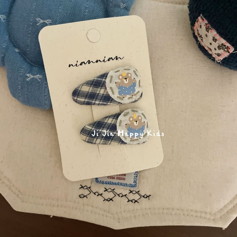 BB клип за коса - Флорална плетена тъкан - Ръчна изработка - Корейски стил за деца - Есен 2025