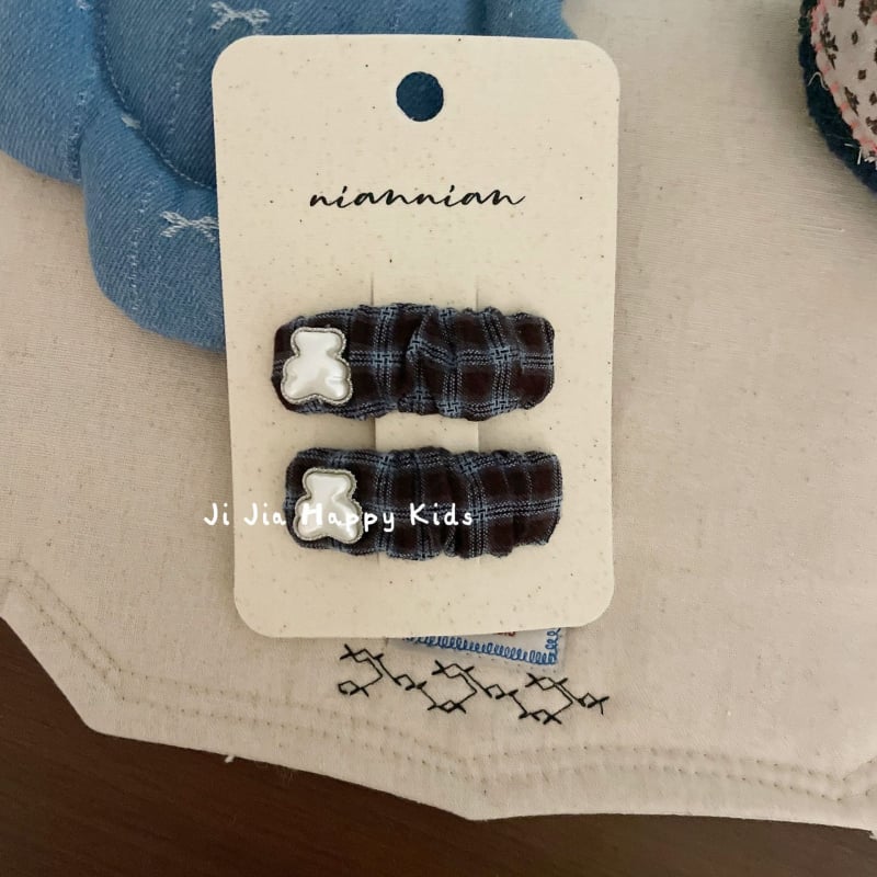 BB клип за коса - Флорална плетена тъкан - Ръчна изработка - Корейски стил за деца - Есен 2025