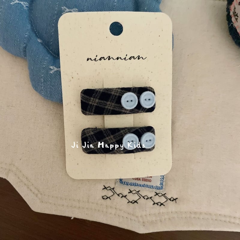 BB клип за коса - Флорална плетена тъкан - Ръчна изработка - Корейски стил за деца - Есен 2025