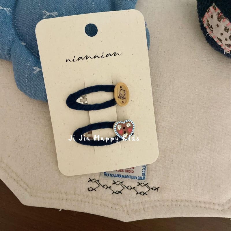 BB клип за коса - Флорална плетена тъкан - Ръчна изработка - Корейски стил за деца - Есен 2025