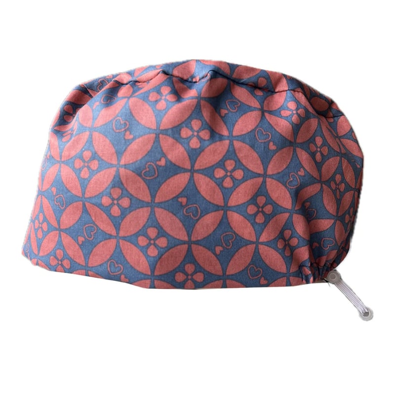 Pălărie operatorie unisex din bumbac, imprimeu, vârf plat, fără cozoroc