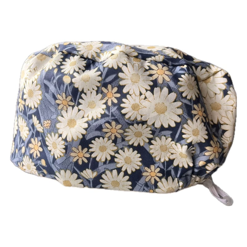 Pălărie operatorie unisex din bumbac, imprimeu, vârf plat, fără cozoroc