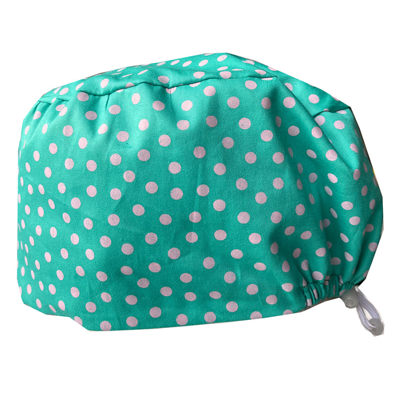 Pălărie operatorie unisex din bumbac, imprimeu, vârf plat, fără cozoroc