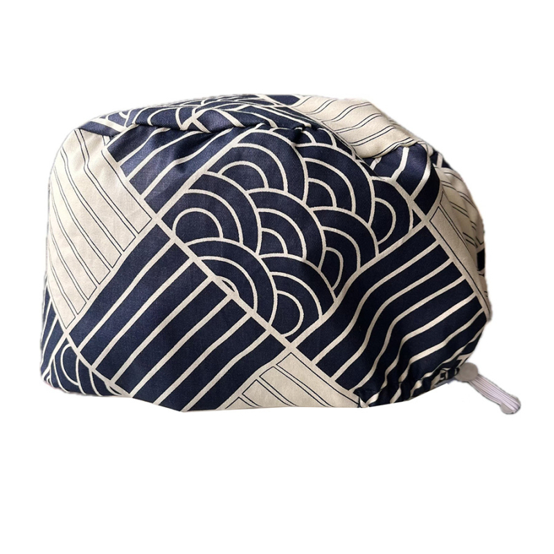 Pălărie operatorie unisex din bumbac, imprimeu, vârf plat, fără cozoroc