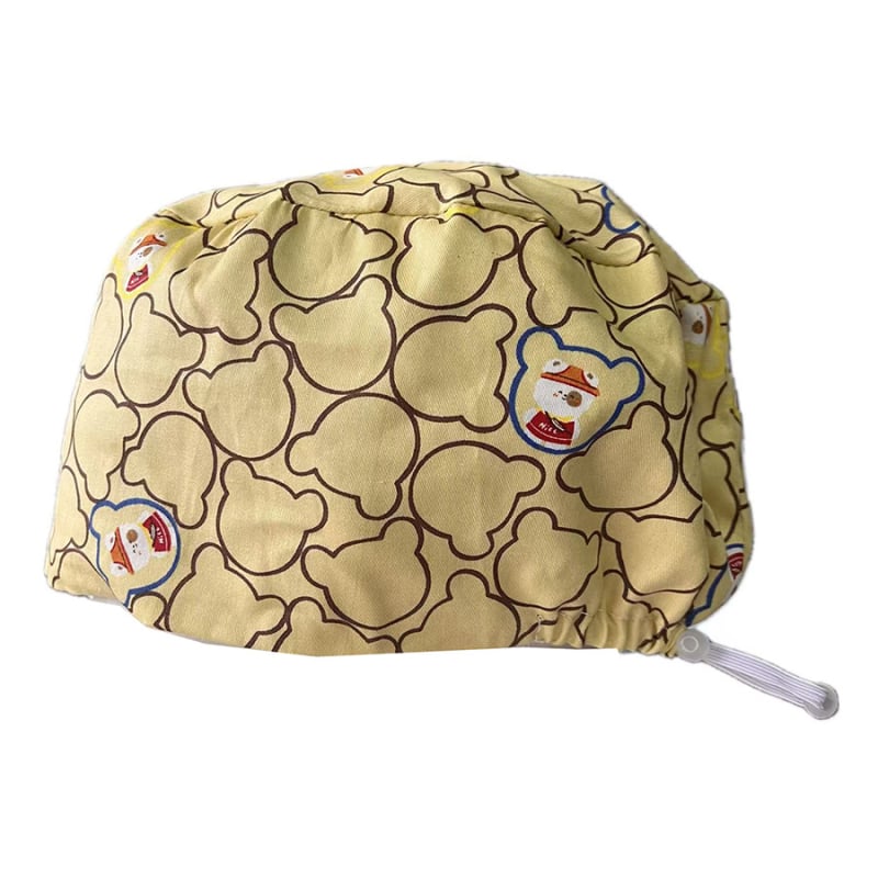 Pălărie operatorie unisex din bumbac, imprimeu, vârf plat, fără cozoroc