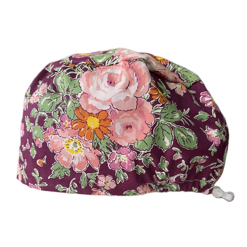 Pălărie operatorie unisex din bumbac, imprimeu, vârf plat, fără cozoroc