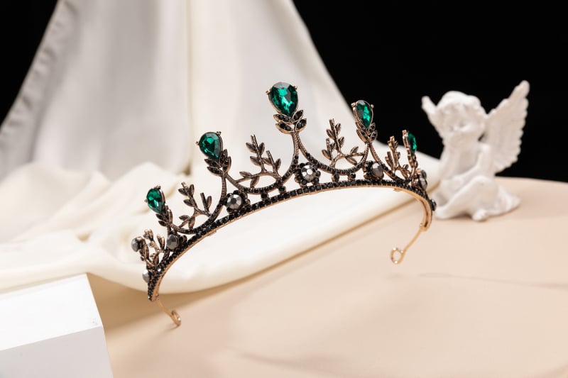 Коронка за глава, корейски стил с кристални акценти, сплав PT950, електроплакиране, възможност за персонализация