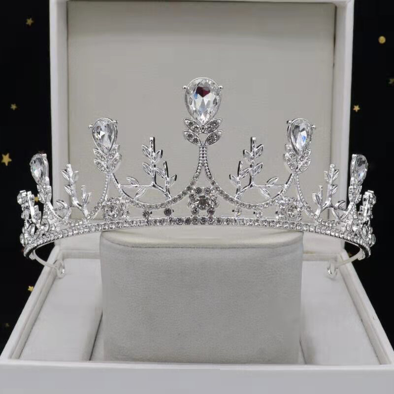 Коронка за глава, корейски стил с кристални акценти, сплав PT950, електроплакиране, възможност за персонализация