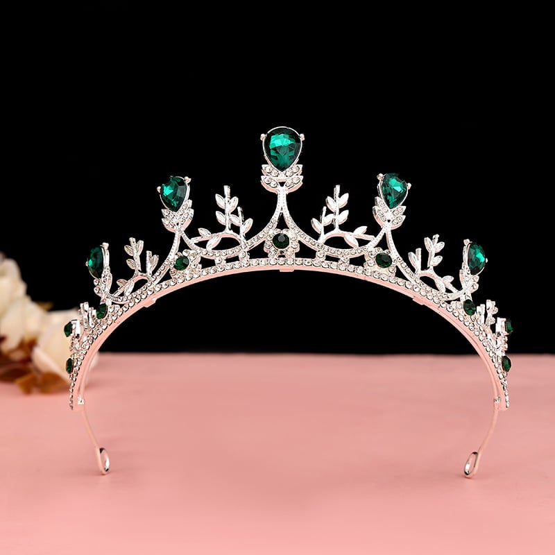 Коронка за глава, корейски стил с кристални акценти, сплав PT950, електроплакиране, възможност за персонализация