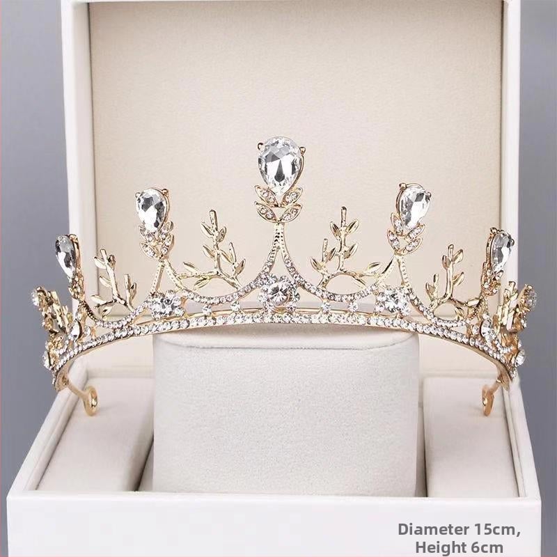 Коронка за глава, корейски стил с кристални акценти, сплав PT950, електроплакиране, възможност за персонализация