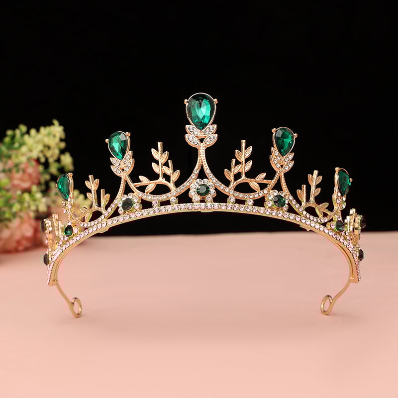 Коронка за глава, корейски стил с кристални акценти, сплав PT950, електроплакиране, възможност за персонализация