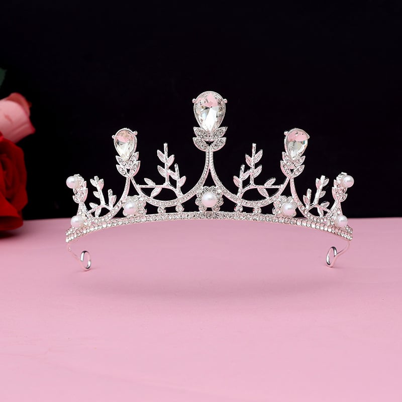 Коронка за глава, корейски стил с кристални акценти, сплав PT950, електроплакиране, възможност за персонализация