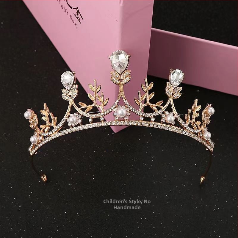 Коронка за глава, корейски стил с кристални акценти, сплав PT950, електроплакиране, възможност за персонализация