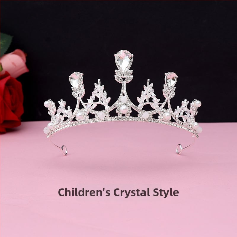 Коронка за глава, корейски стил с кристални акценти, сплав PT950, електроплакиране, възможност за персонализация