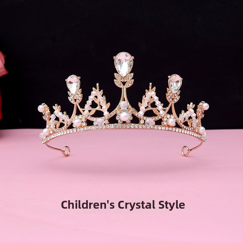 Коронка за глава, корейски стил с кристални акценти, сплав PT950, електроплакиране, възможност за персонализация