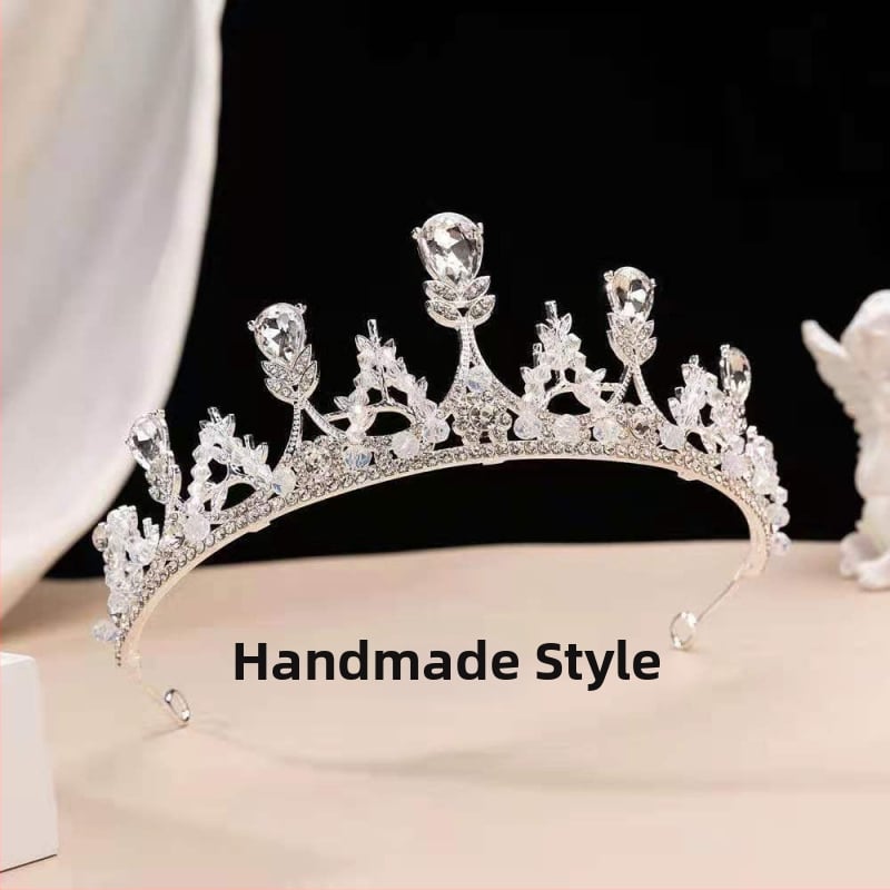 Коронка за глава, корейски стил с кристални акценти, сплав PT950, електроплакиране, възможност за персонализация