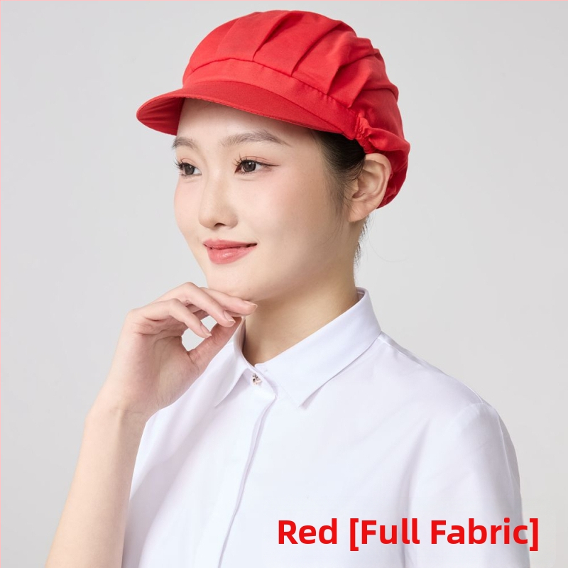 Sieťová čiapka pre potravinárske závody, polyester, twill tkanie, monochromatický vzor, kórejský štýl.