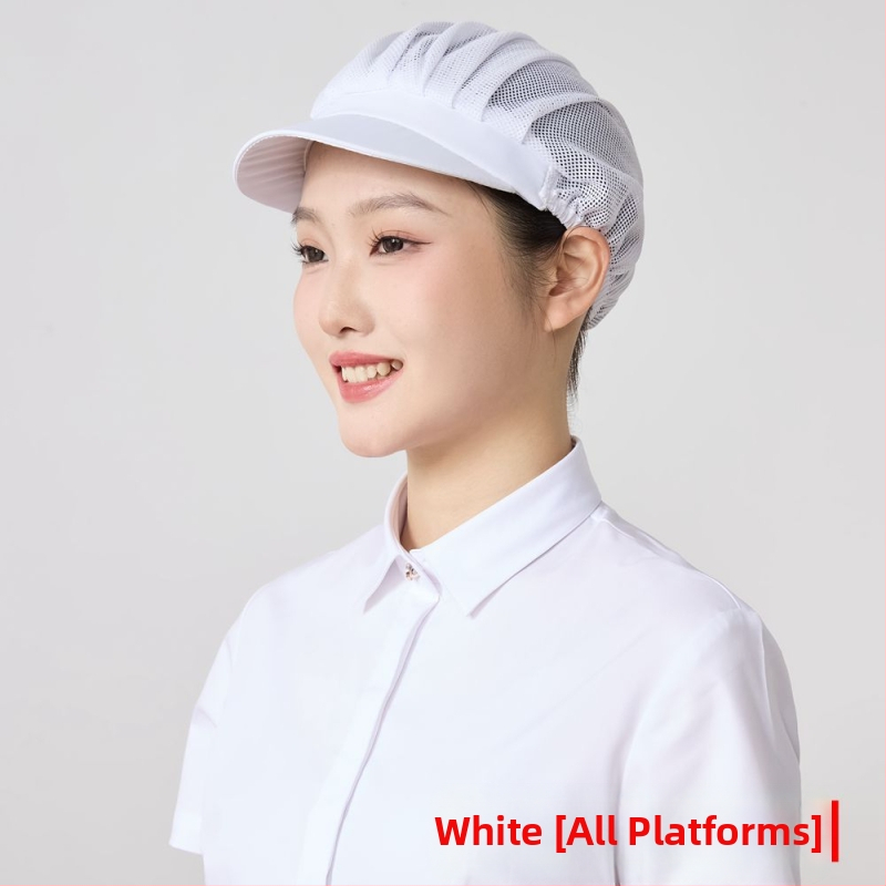 Sieťová čiapka pre potravinárske závody, polyester, twill tkanie, monochromatický vzor, kórejský štýl.