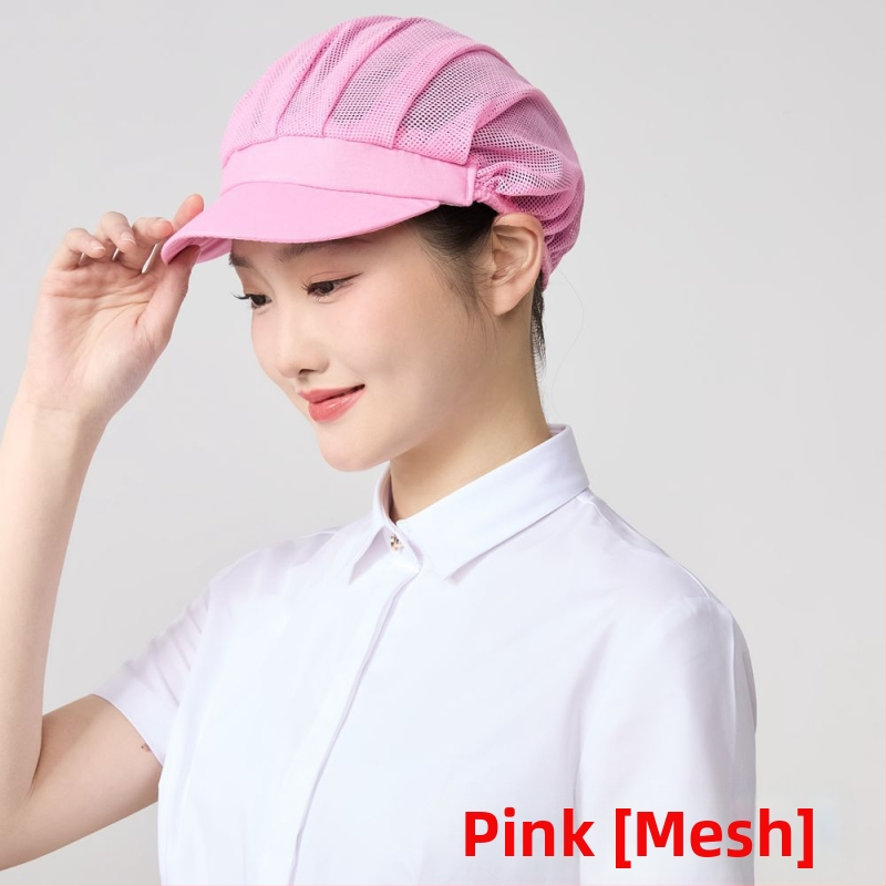 Sieťová čiapka pre potravinárske závody, polyester, twill tkanie, monochromatický vzor, kórejský štýl.