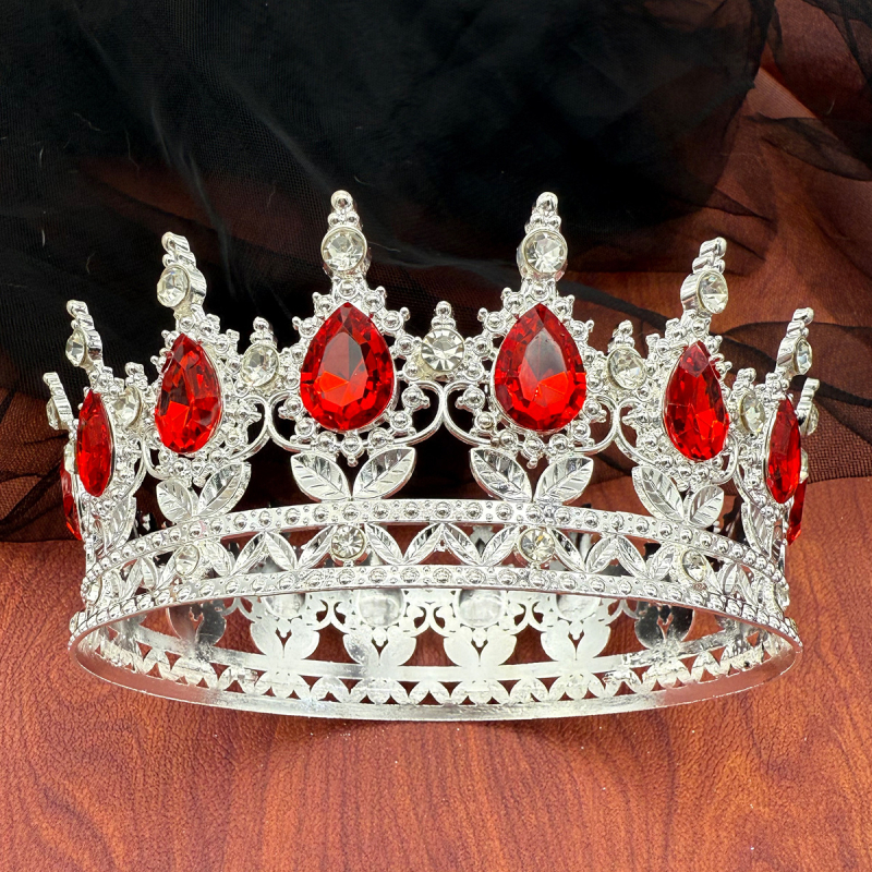 Krona za glavu od legure s 16 kapljicastih kristala, elektroplating, unisex stil, ukras za tortu