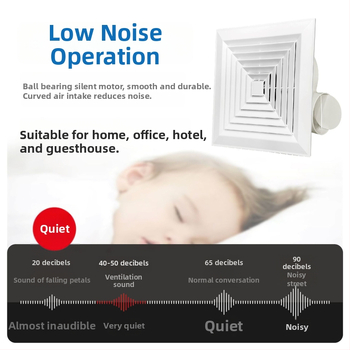 Ventilator de ventilație pentru tavan din gips-carton, bucătărie și baie, puternic și silențios, modelul 300h-01, eficiență energetică nivel 3, telecomandă