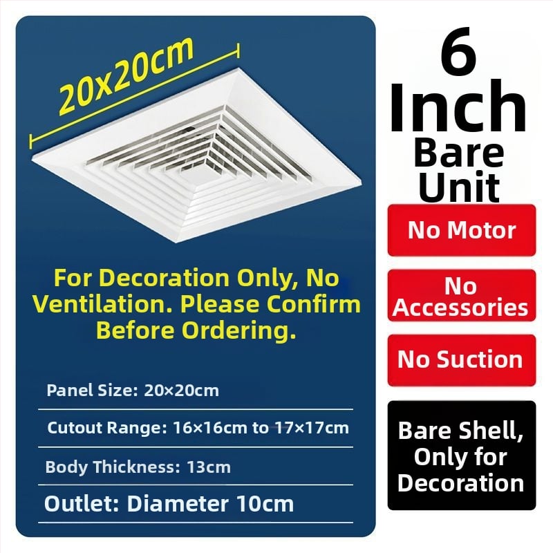 Ventilator de ventilație pentru tavan din gips-carton, bucătărie și baie, puternic și silențios, modelul 300h-01, eficiență energetică nivel 3, telecomandă