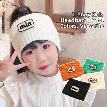 Adītas matu lentes meitenēm - kocku raksts, rudens 2024