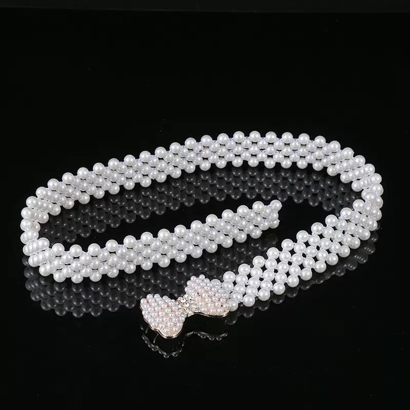 Juosmens grandinė su kristalais, metalo medžiaga, ilgis 60–80 cm, plotis 3 cm, saldus stilius