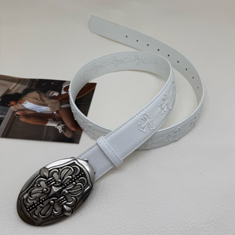 PU kožni kaiš s uzorkom ličića, kopča od legure, kopčanje iglom, vez i jacquard detalji