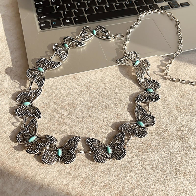 Liemens grandinė – bohemiškas retro etninio stiliaus, korėjietiška versija, tinklinis medžiaga, automatinis užsegimas, rankų darbo karoliukai, pavasaris 2025