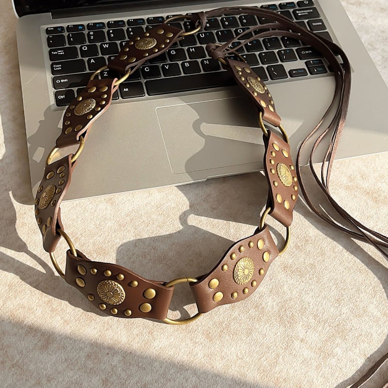 Liemens grandinė – bohemiškas retro etninio stiliaus, korėjietiška versija, tinklinis medžiaga, automatinis užsegimas, rankų darbo karoliukai, pavasaris 2025