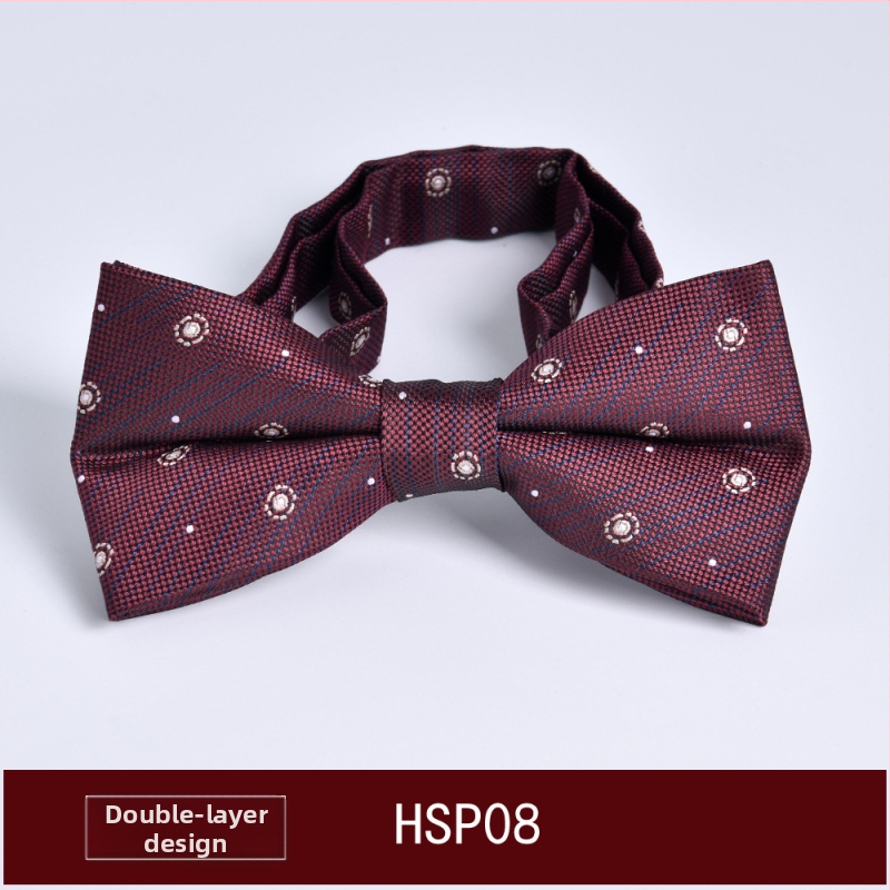 Muški papion, dvostruka jacquard tkanina, ravni vrh, korejski stil, prugasti uzorak (dvostruki jacquard; poliesterska vlakna; prugasti)