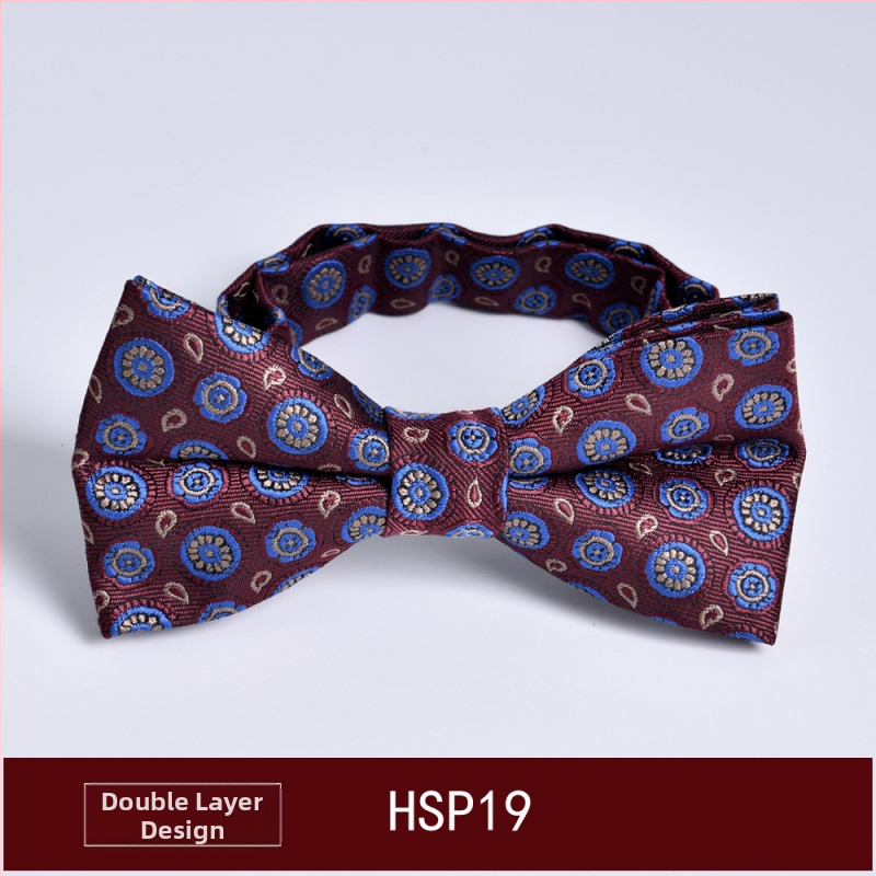 Muški papion, dvostruka jacquard tkanina, ravni vrh, korejski stil, prugasti uzorak (dvostruki jacquard; poliesterska vlakna; prugasti)