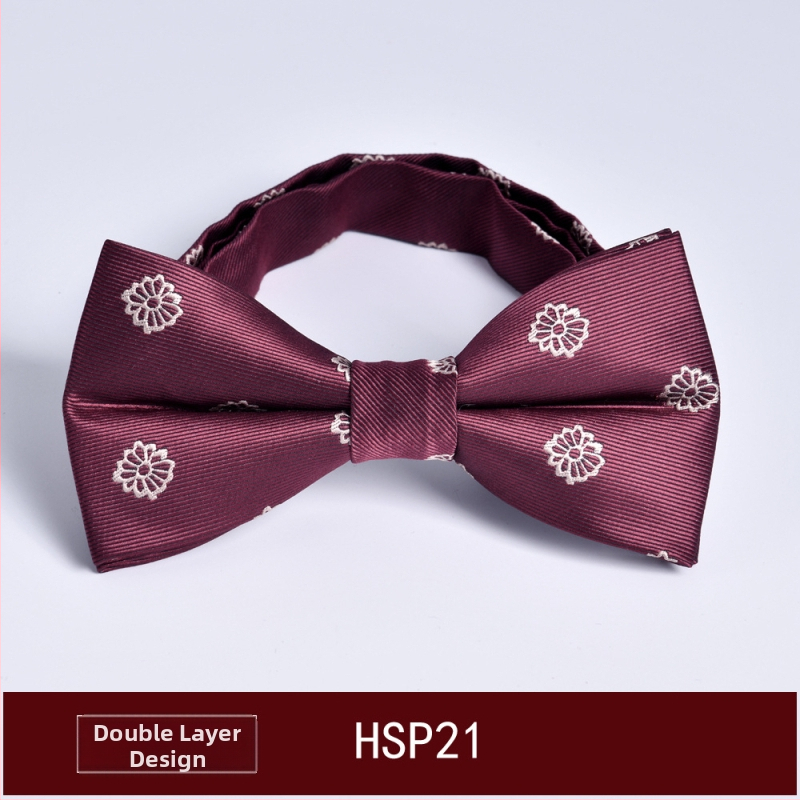 Muški papion, dvostruka jacquard tkanina, ravni vrh, korejski stil, prugasti uzorak (dvostruki jacquard; poliesterska vlakna; prugasti)