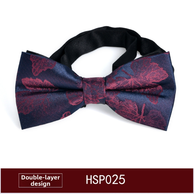 Muški papion, dvostruka jacquard tkanina, ravni vrh, korejski stil, prugasti uzorak (dvostruki jacquard; poliesterska vlakna; prugasti)