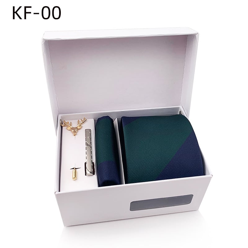 6 dalių vyriškų dryžių kaklaraiščių dovanų rinkinys | poliesterio pluoštas | Jacquard audinys | dryžių raštas | siūlų dažymas