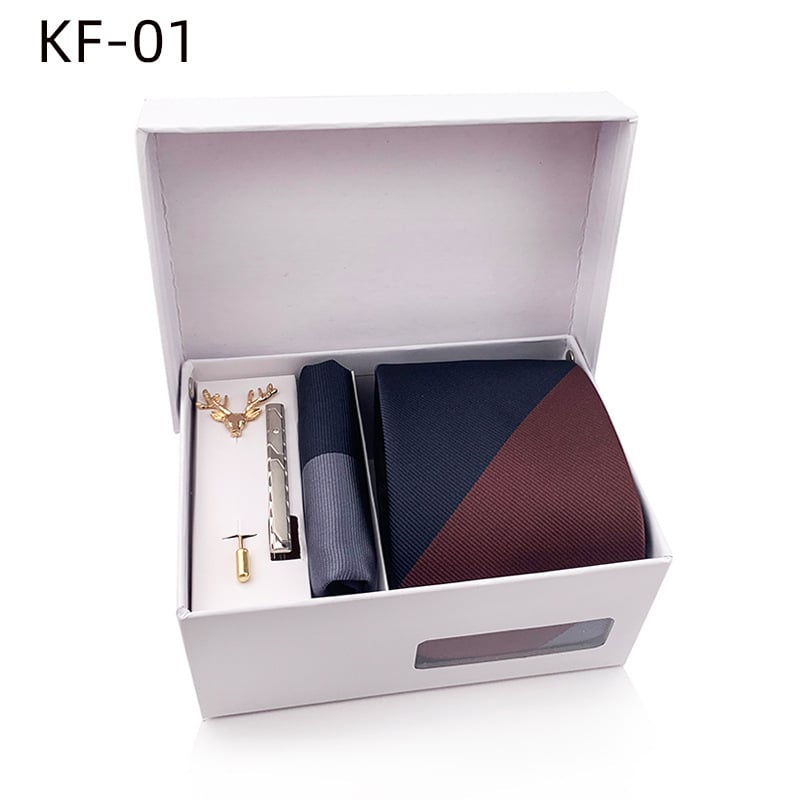 6 dalių vyriškų dryžių kaklaraiščių dovanų rinkinys | poliesterio pluoštas | Jacquard audinys | dryžių raštas | siūlų dažymas