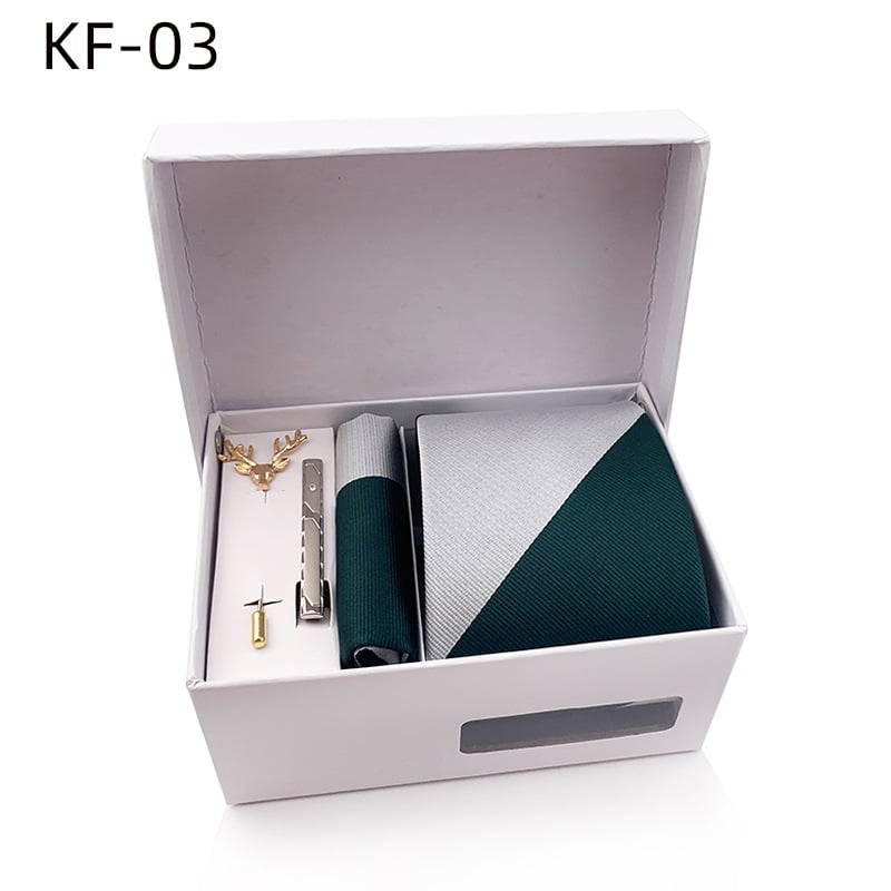 6 dalių vyriškų dryžių kaklaraiščių dovanų rinkinys | poliesterio pluoštas | Jacquard audinys | dryžių raštas | siūlų dažymas